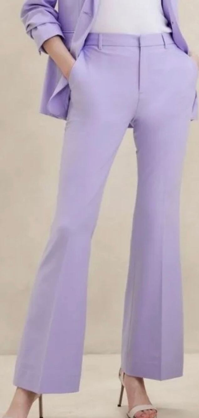 Banana Republic High Rise Boot Cut Sculpted Dress Pants Purple Sz 18 Petite NEW